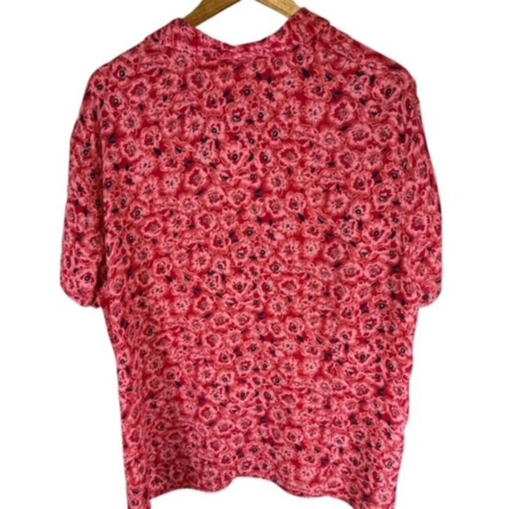 Kathie Lee Top Womens Size 22W/24W Dark Pink Floral Embroidered Button Front - Picture 2 of 10